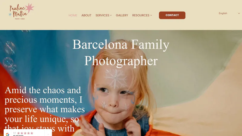 Pauline Mattia Photography website designed and built by WebOws Design