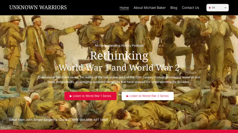 Unknown Warriors website designed and built by WebOws Design